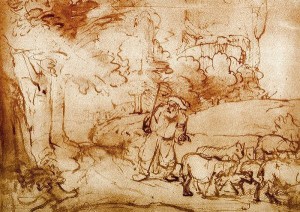 Moses at the Burning Bush by Rembrandt van Rijn